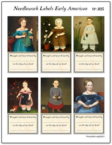 (image for) Cross Stitch Gift Tags Needlework Labels Early American No.25